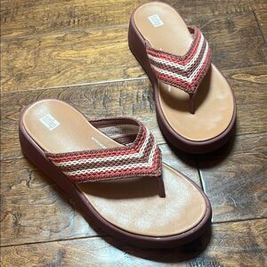 Fitflop F-Mode Crochet Flip Flop, size 9